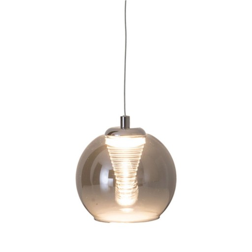 LED pendant lamp "vaso", pendant lamp made of metal and glass in anthracite, with firmly built -in LEDs, hanging lamp for dining room and living room with a Øvon 14.5 cm.
