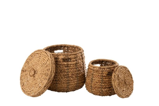 J-Line Set Of 2 Baskets Maurice Water Hyacinth Natural