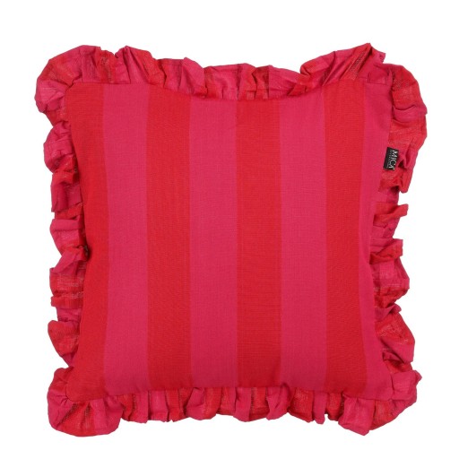 Sierkussen - L45 x B45 x H10 cm - Katoen - Roze, Rood