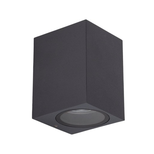Outside wall lamp "Cubus", made of metal and glass in anthracite, GU10 socket