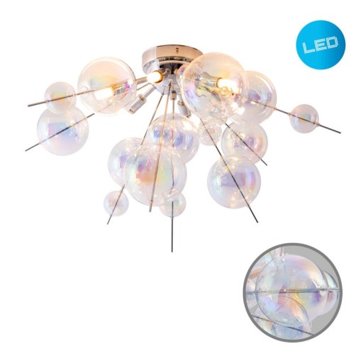 Ceiling lamp "explosion" iris made of metal and glass, G9 versions, ceiling lamp for dining room, living room, hallway or office, Ø57 cm