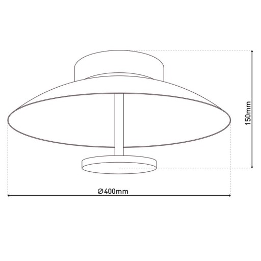 LED ceiling lamp "Firenze" metal ceiling lamp in black, and gold, LED firmly installed, lighting for living room, office or the entrance rod 40 cm diameter