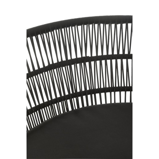 J-Line Stoel Joa Metaal/Rattan Zwart