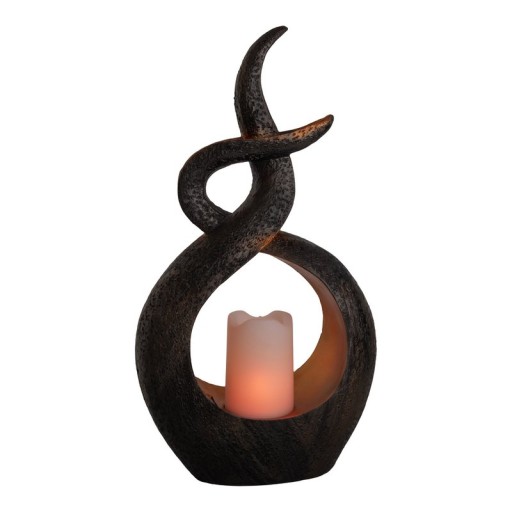 LED solar decol light "candle flame", for outside, brown plastic, integrated LED.