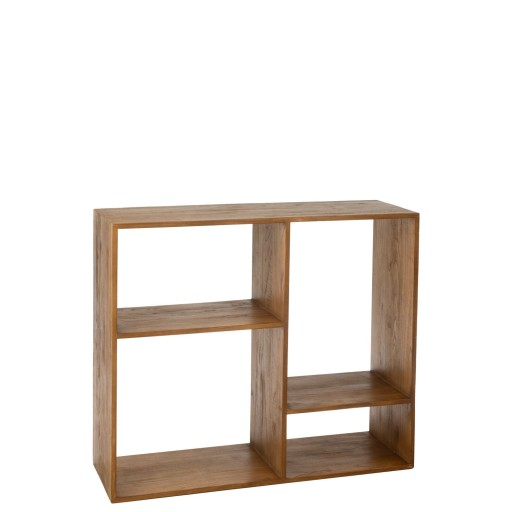 J-Line Wandrek Kubus 4P Hout Bruin