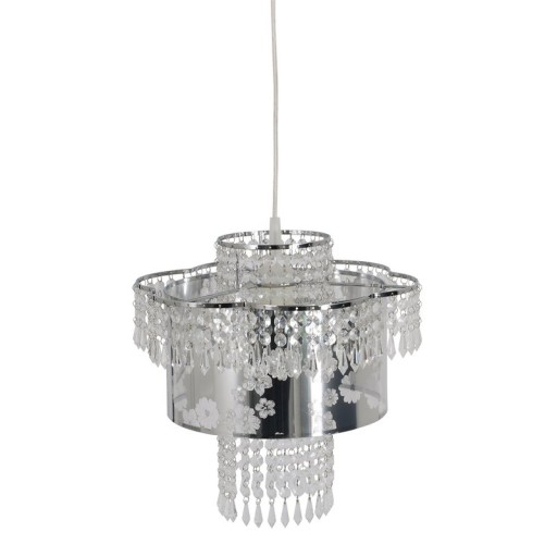 Acrylic pendant lamp "Fancy" of modern chandeliers made of metal and plastic in chrome, with E27 version and an Øvon 32 cm