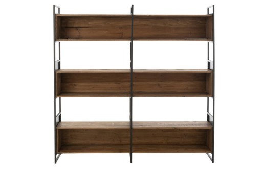 J-Line Rack Recycled Wood/Metal Black/Natural Large