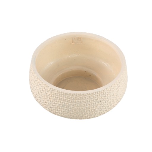 Laim Cream Cement Round Bowl Dots Pattern S