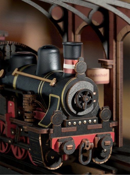DIY 3D Wooden Model Construction Package, Steam Journey, Robotime, TGS01, 37.6x11.3x14.5cm
