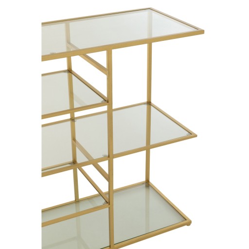 J-Line Console Ijzer/Glas Goudkleurig