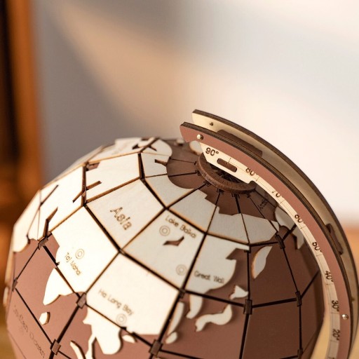 Robotime, 3D Houten Puzzel Globe Wonders, TGM01, 16,2x14,6x23,4cm