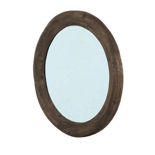 Noam Brown Mango Wood Round Mirror L