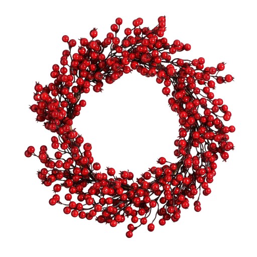 Kerstkrans Bessen - Ø50 cm - Foam - Rood