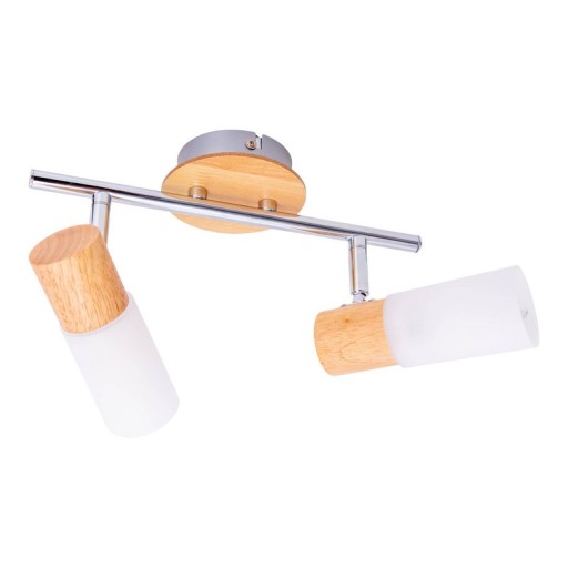2 wall ceiling spot "Todtnau", metal, wood and plastic, E14, 39 cm long