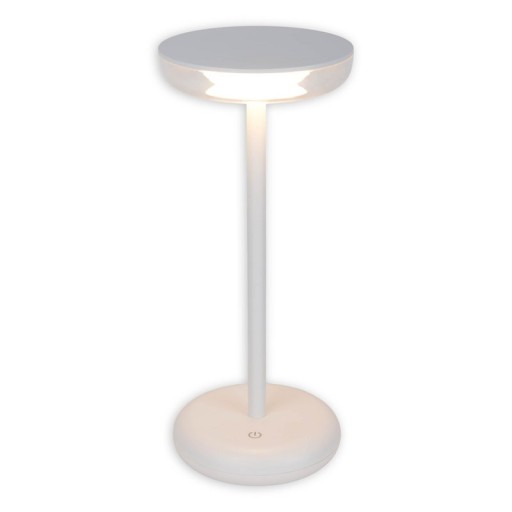 Cordless tablet light "Pasi" for outside and inside, made of metal and plastic in white, dimmable, with touch and memory function, approx. 26 cm high
