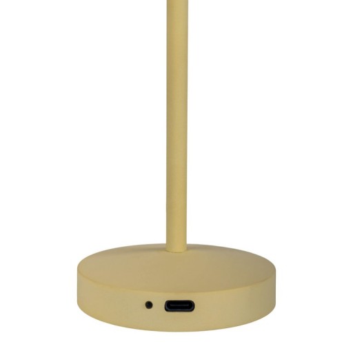 2-er Set LED battery table lamp "Gomba" for outside and inside, made of metal and plastic in yellow, 18.5 cm high