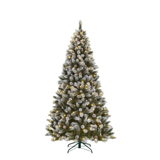 Pittsfield Kunstkerstboom 215 cm Groen Frosted met LED | Volle Natuurlook - Product afbeelding
