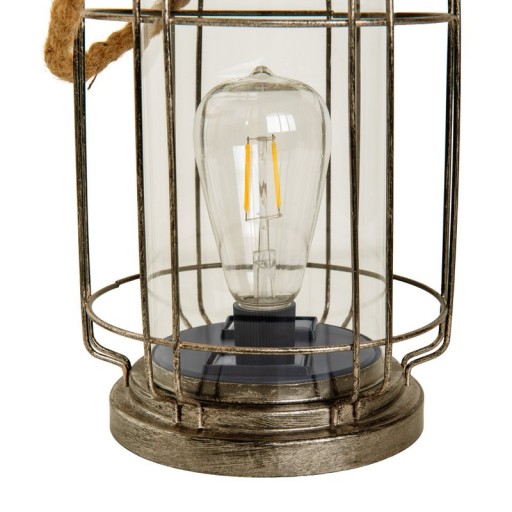 LED decorative solar light "Bruno" made of metal, glass and plastic, copper, with a firmly built-in LED, for outside