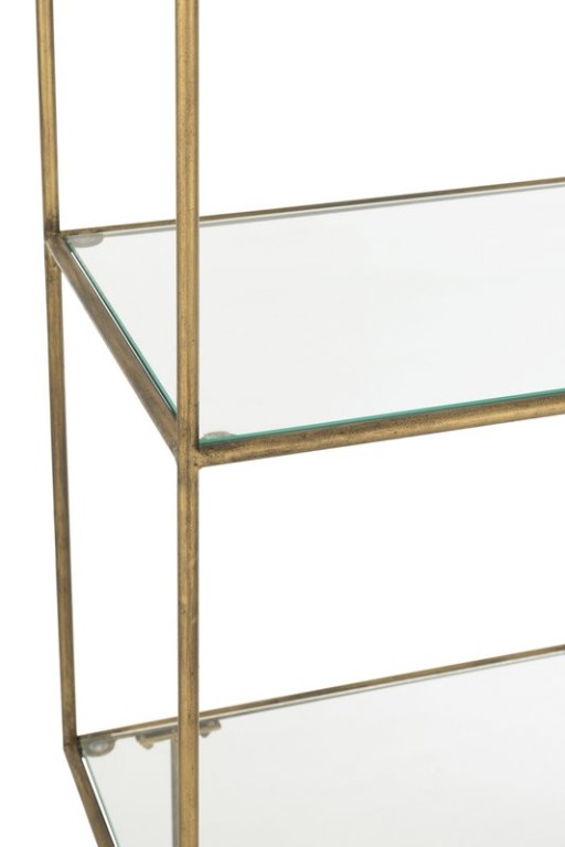 J -Line Rek 3 shelves - Metal/Glass - Gold