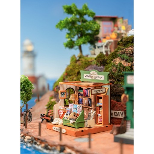 Robotime, DIY Huisje, The Muse Bookshop, DS040, 9,8x9,6x11,9cm