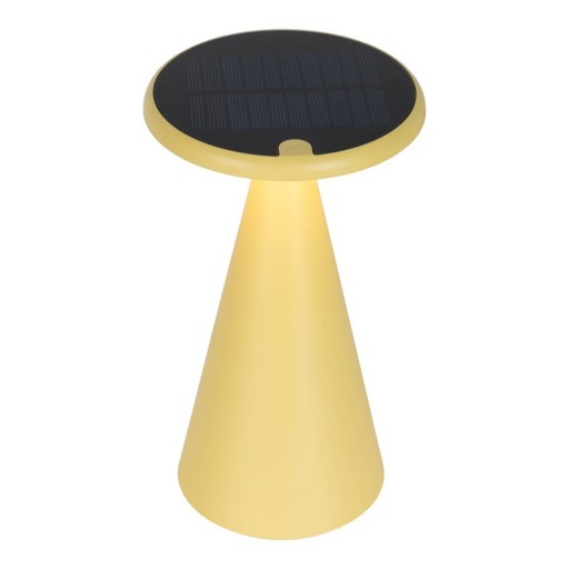 Solar battery table lamp "Palu" for outside and inside, made of plastic in yellow, 20 cm high