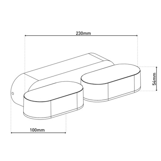 LED outer wall lamp "Motus" made of metal and plastic in black, with integrated LED