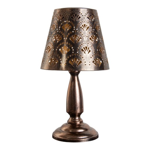 LED Solartischleuchte "ELSA" - Außen Tischleuchte aus Metall in Altmessing, mit integrierten LEDs