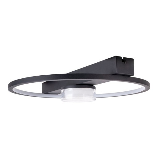 LED ceiling light "Cimo" made of black metal and plastic, 40 cm long, dimmable by wall switch