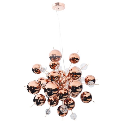 Pendant lamp "explosion" of metal and glass, G9 versions, hanging lamp for dining room, living room, hallway or office, Øca. 65 cm