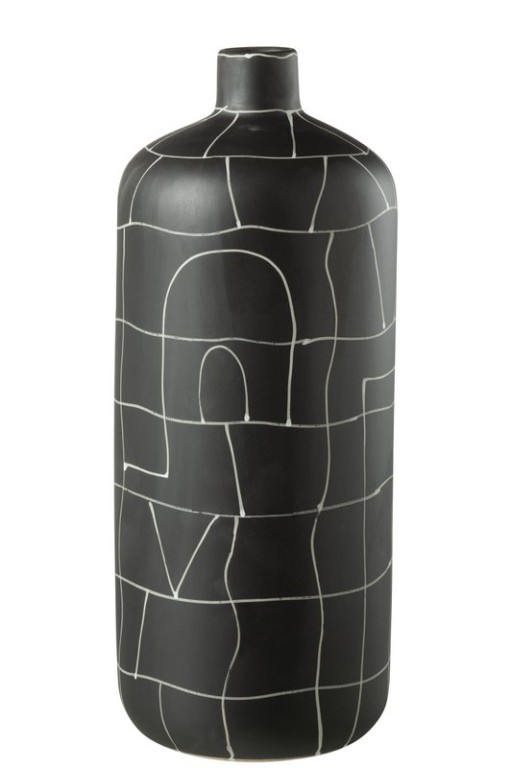 J-Line vase Bottle Japan - ceramic - black - large