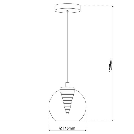LED pendant lamp "vaso", pendant lamp made of metal and glass in anthracite, with firmly built -in LEDs, hanging lamp for dining room and living room with a Øvon 14.5 cm.