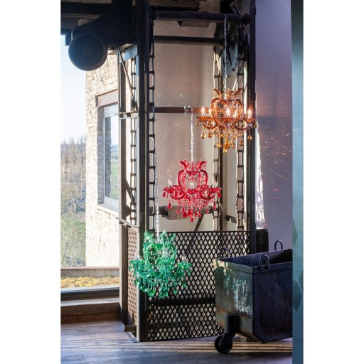 J-Line Hanglamp Kandelaar Antiek Glas Bruin