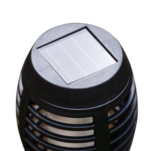 3 Set LED earth spit "torch" 58 cm made of gray plastic, with integrated LED, solar light for outside