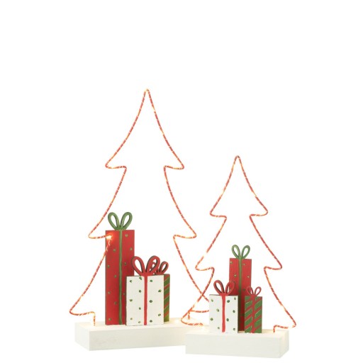 J-Line Kerstboom+Cadeau's Led Wit/Rood/Groen Large
