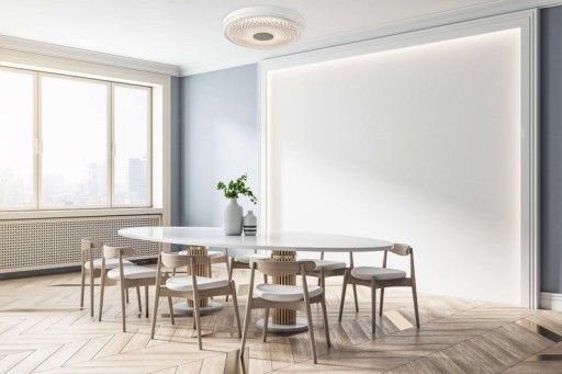 LED ceiling light "Boise" Ø 51 cm with many functions, made of metal and plastic, white, with integrated LEDs, lighting for living rooms or office