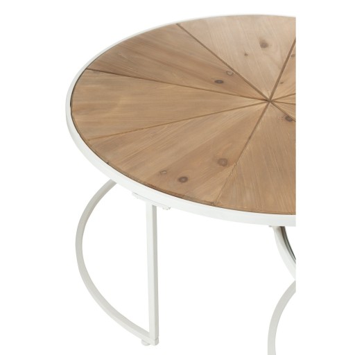 J-Line bijzettafel Relax - metaal/hout - wit/naturel