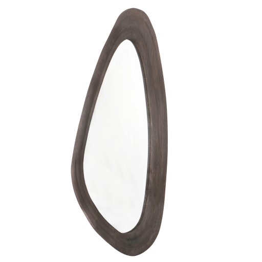 Santin Brown Mango Wood Organic Triangle Mirror