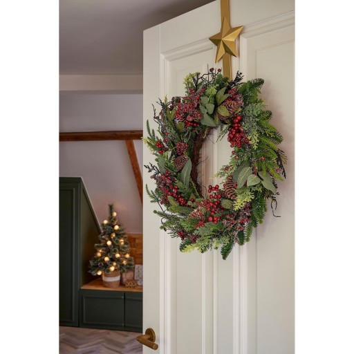 Bodi Kerstkrans met Dennenappels - H11 x Ø40 cm - Bordeaux