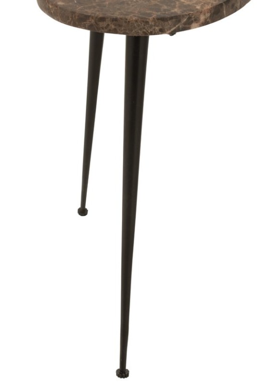 J-Line side table - marble/metal - brown/black - 3 pieces