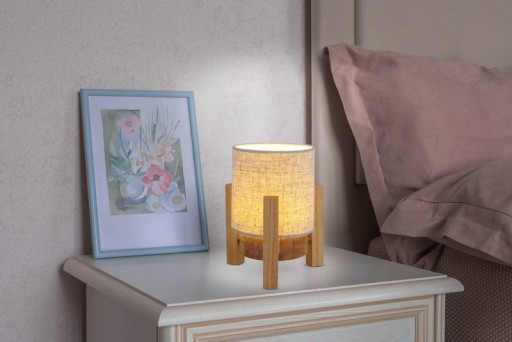 Ackitical lamp "Madita" 19 cm high, in white/nature, with integrated LED, dimmable with touch sensor