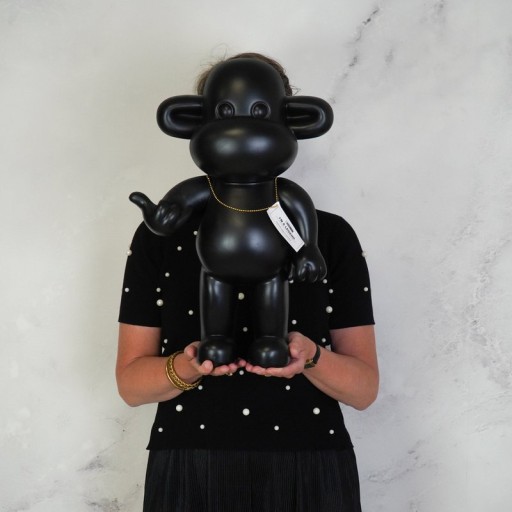 Ornament - Hang Loose Monkey Figurine 'The Legend' - Polyresin - Black - 33x21x50cm