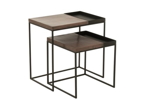 J-Line side table - metal - bronze/black