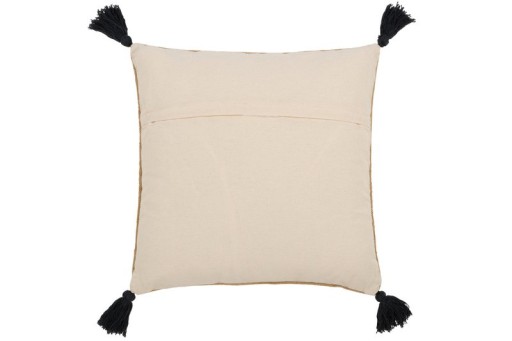 J-Line cushion Triangles + Tassels - cotton - natural/black