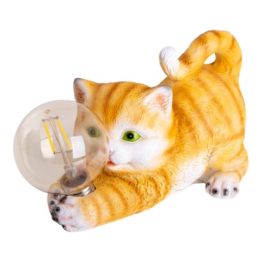 LED solar outdoor lamp "Cat" 25 cm long-outside decoration made of brown plastic with integrated LEDs