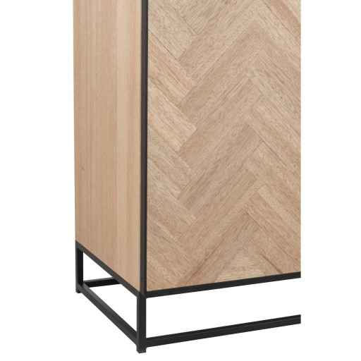 J-Line dressoir 4 Deuren Zigzag - hout/metaal - naturel/zwart