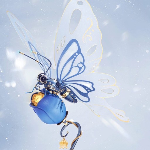 Robotime, 3D DIY Kunststof Bouwpakket Vlinder/ Butterfly Blue, MI05B, 15,5x14,5x23cm