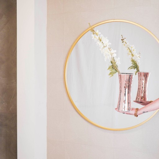 Vaas - Disco - Glas - Rosé Goud - 12,5x12,5x30cm