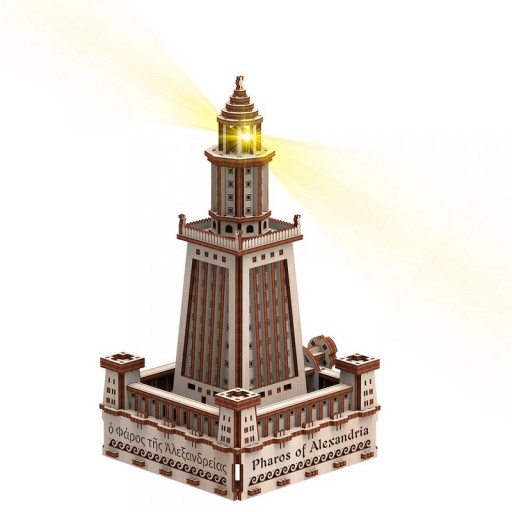 mr. Playwwod 3D Wooden Puzzle Lighthouse Alexandria incl. lighting, 10208, 18.5x16x29.8cm