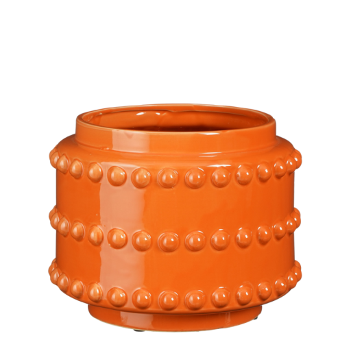 Boaz Flowerpot - H19 x Ø22 cm - Ceramic - Orange