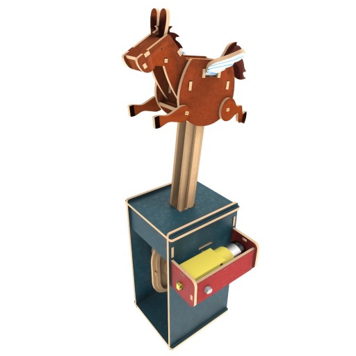 Ilo Build 3D Mechanische Houten Modelbouw Flying Horse, 0223, 11x12x28cm